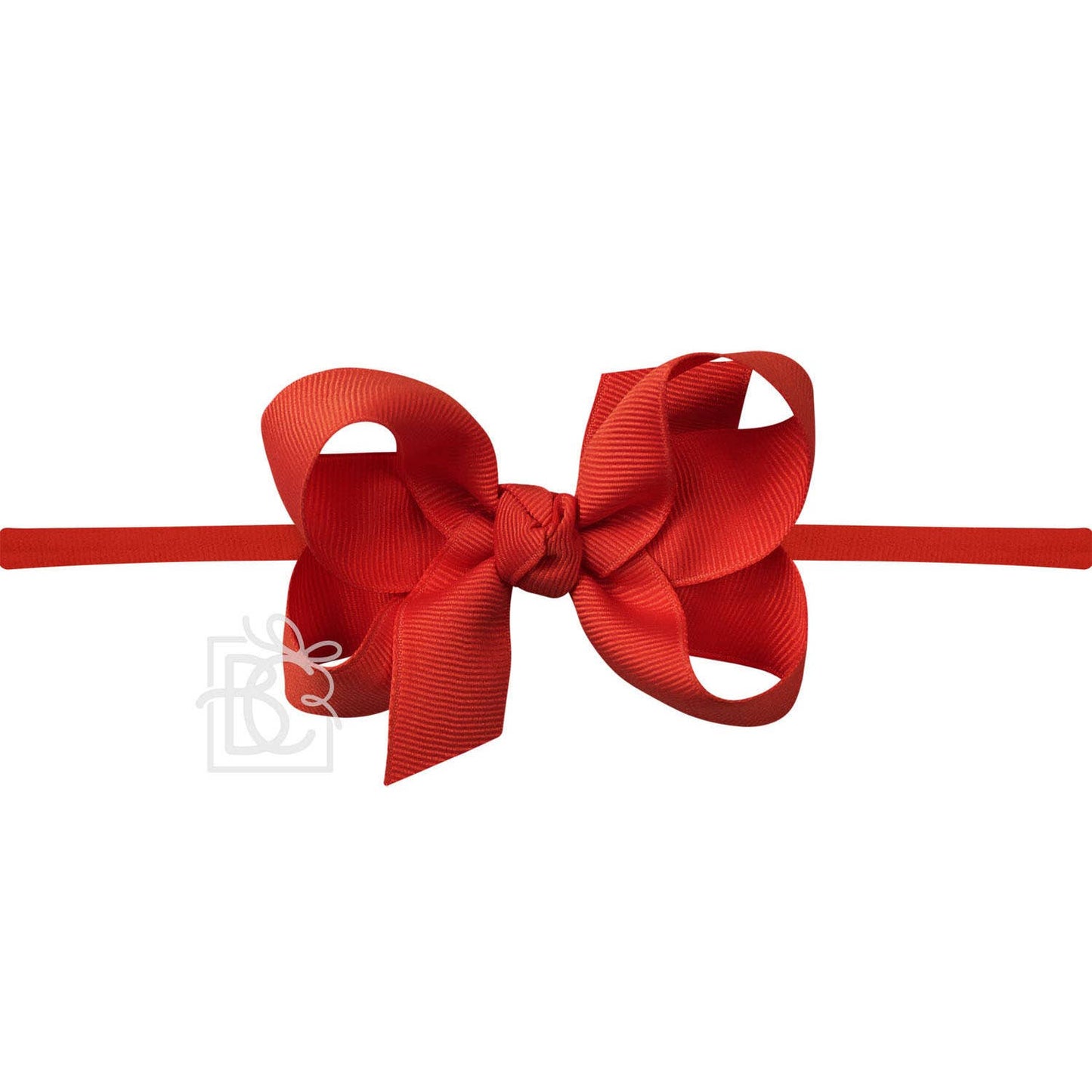 Red 1/4" PANTYHOSE HEADBAND W/SIGNATURE GROSGRAIN BOW