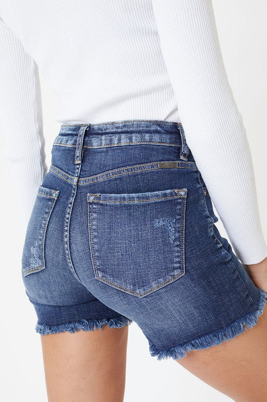 KanCan Winnie High Rise Shorts Dark - Salt Threads