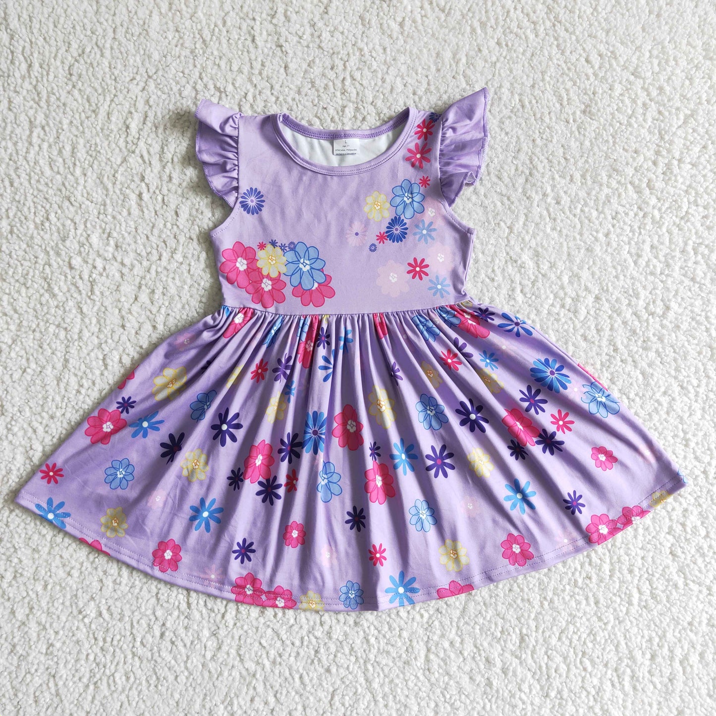 Isabella Flutter sleeve girls floral twirl summer dresses