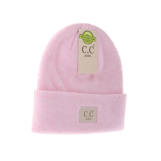 Kids Soft Ribbed Leather Patch CC Beanie - Salt Threads