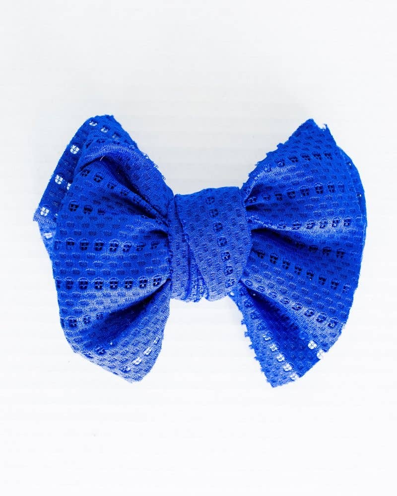 Royal Blue Stretch Mesh Bow
