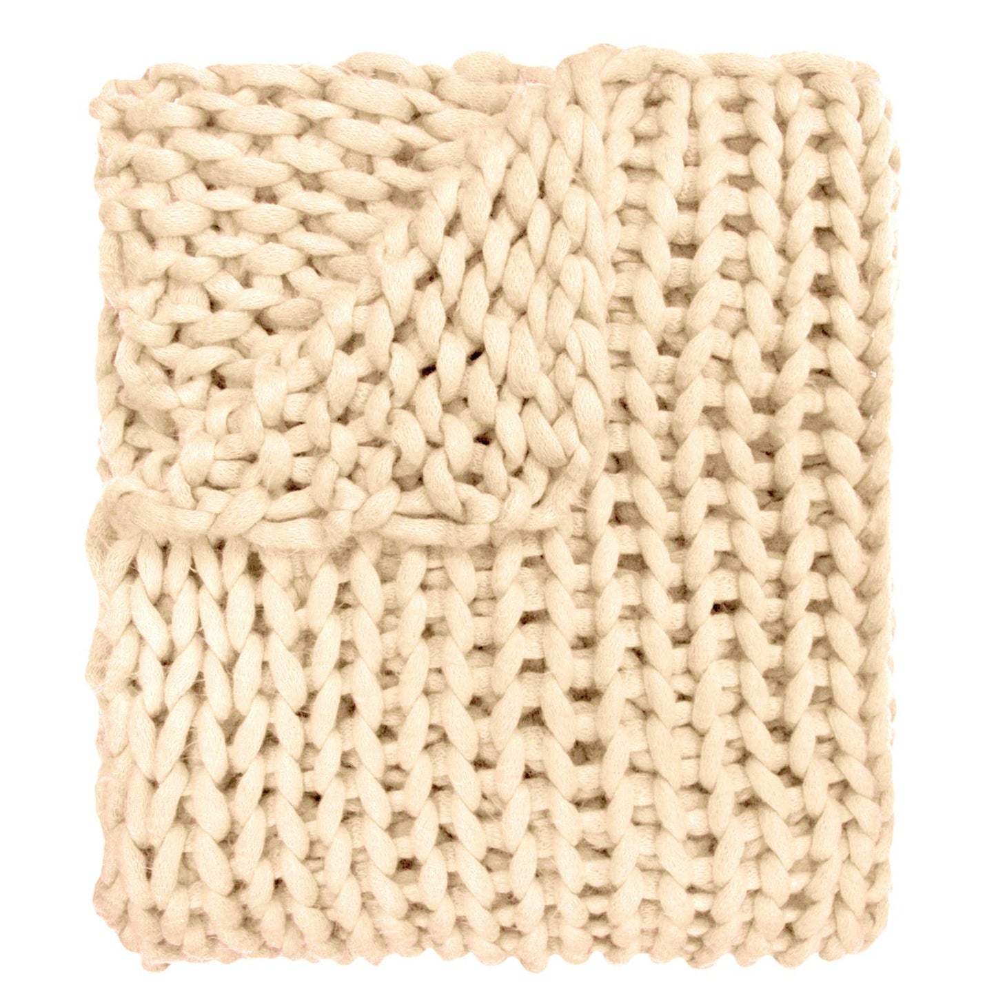 Chunky Knit Throw - Ivory - Salt Threads