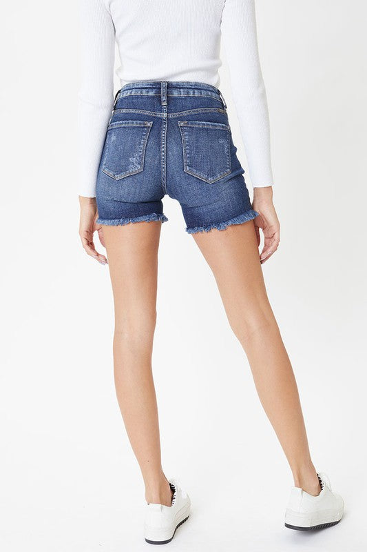 KanCan Winnie High Rise Shorts Dark - Salt Threads