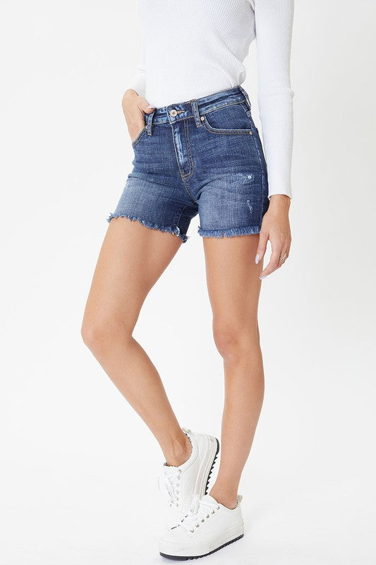 KanCan Winnie High Rise Shorts Dark - Salt Threads