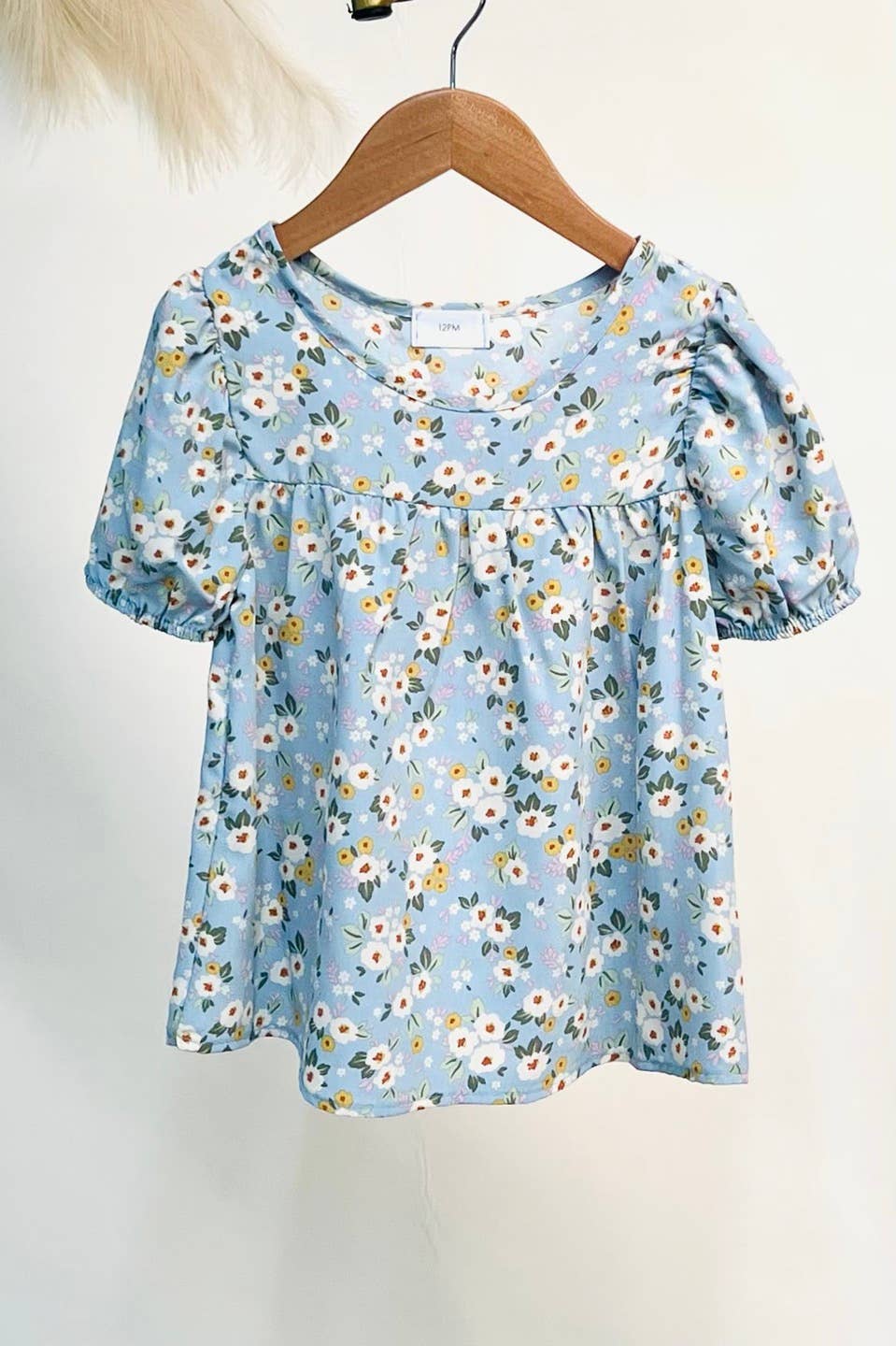 Floral Puff Sleeve Woven Top