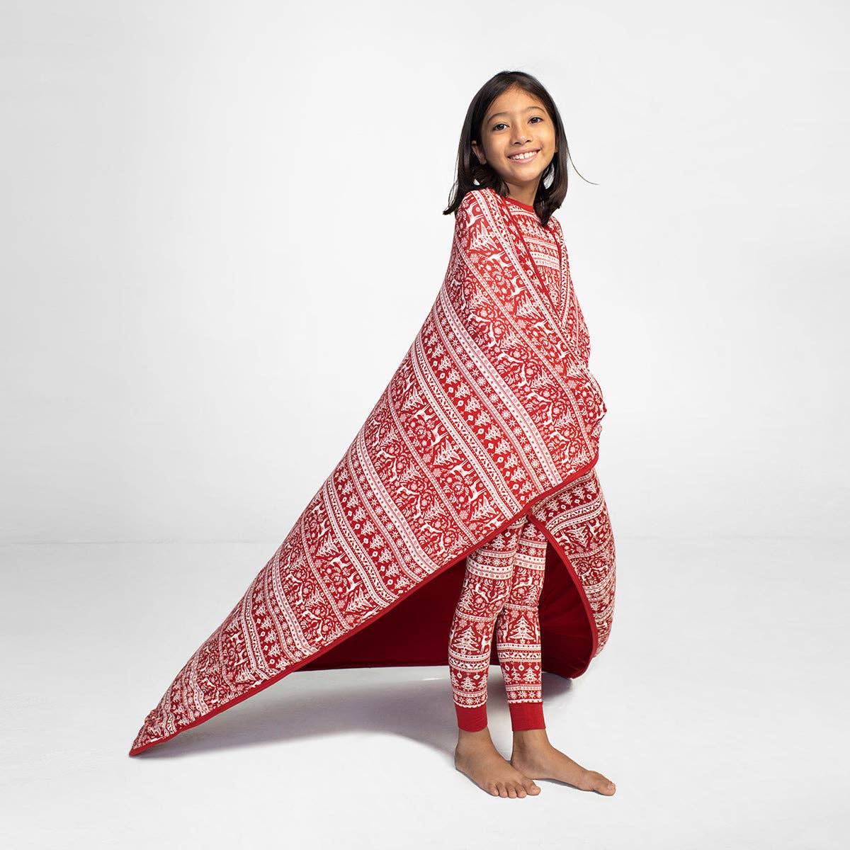 Reindeer Cheer Triple-Layer Bamboo Viscose Large Cloud Blanket