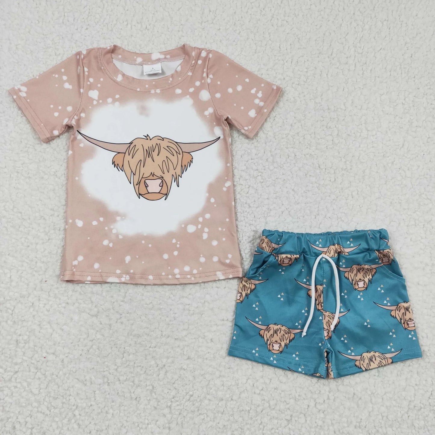 Boys Khaki Cow Set