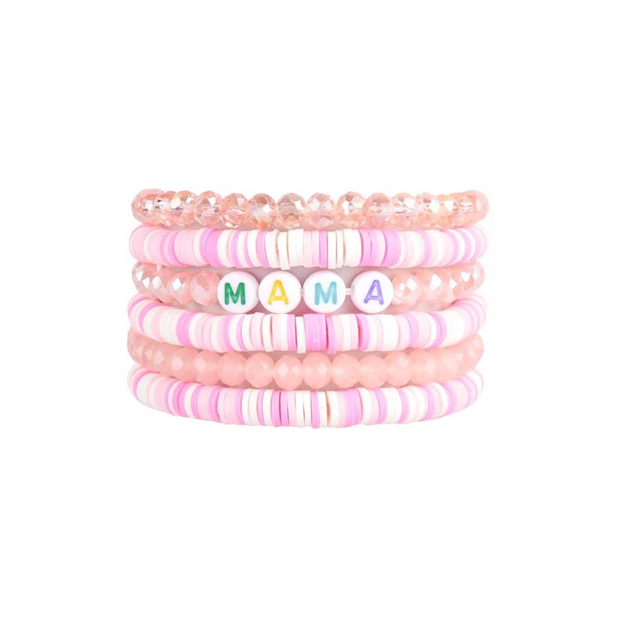 MAMA AND ME BEADS WITH HEART PENDANT BRACELET - Salt Threads