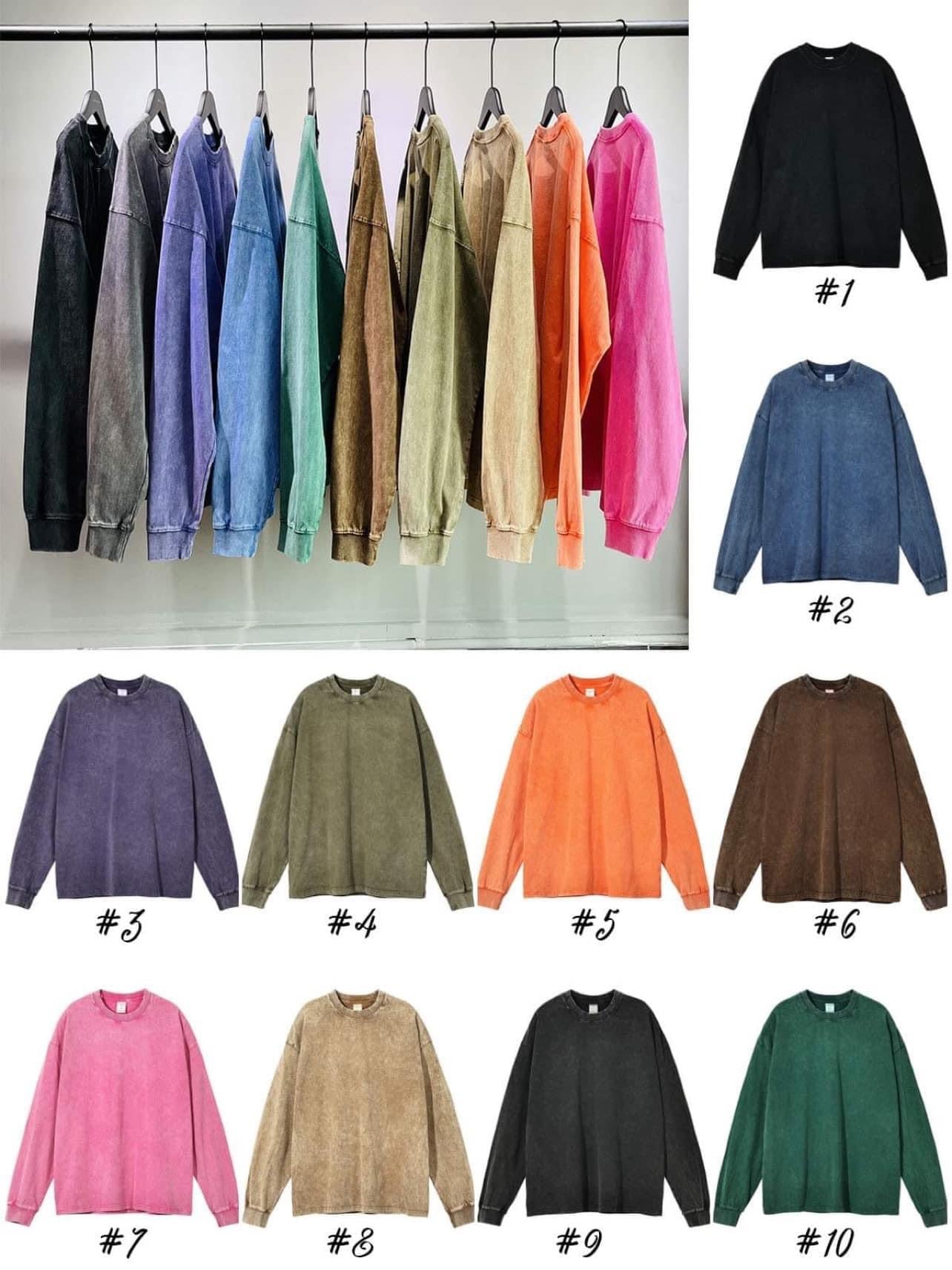 Acid Washed Long Sleeve Top