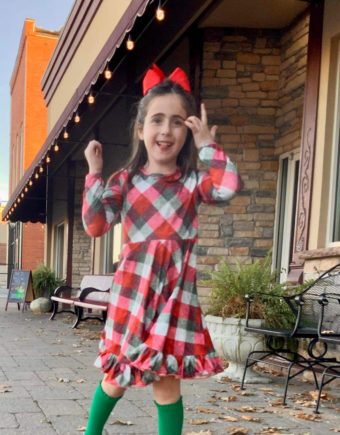 Deck the Halls Ruffle Hem Dress