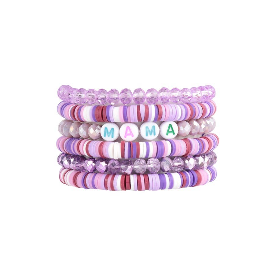 MAMA AND ME BEADS WITH HEART PENDANT BRACELET - Salt Threads