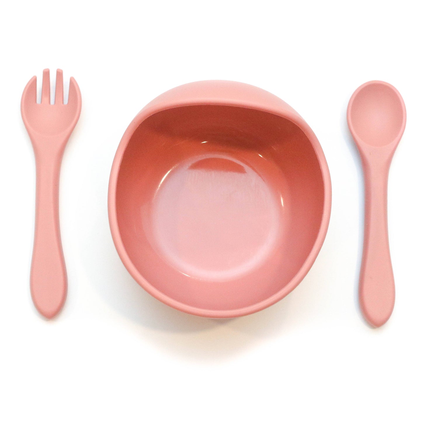 Silicone Bowl & Utensil Set - Mauve