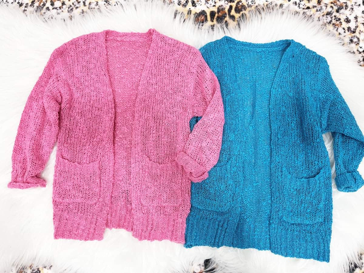 Pink Popcorn Sweater Cardigan
