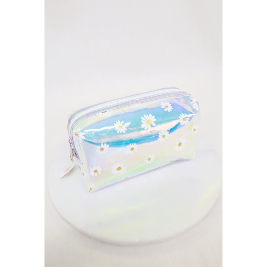 Hologram Dasiy Print Cosmetic Bag