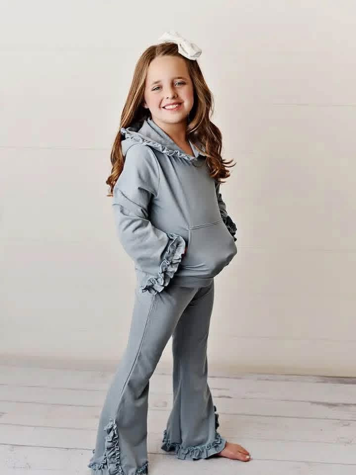 Pre-Order: Hooded Ruffle Pocket Lounge Set