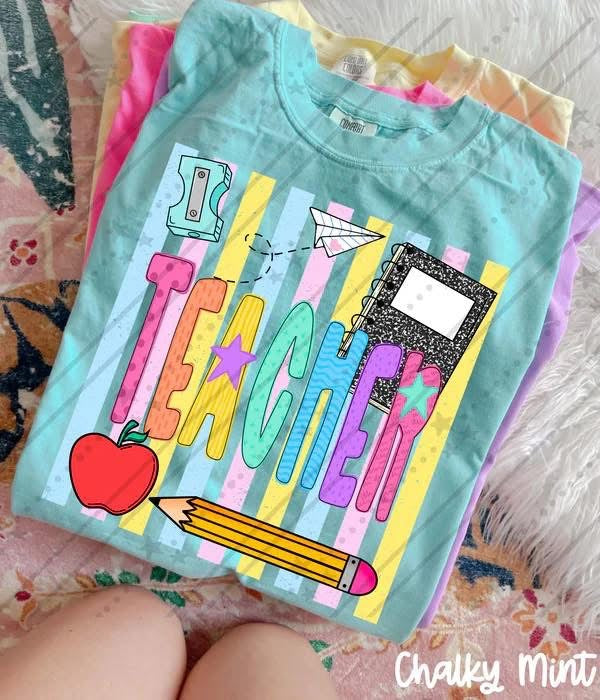 Pre-Order: Colorful Stripes School Tee