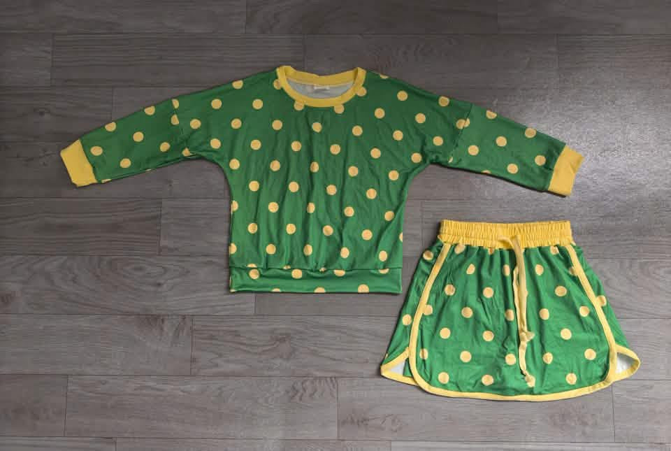Pre-Order: Polka Dot Long Sleeve and Skort Set