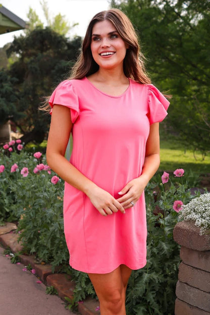 PRE-ORDER: Caitlin Flutter Sleeve Dress