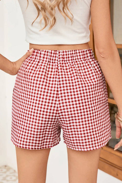 Ready to Ship: Gingham Plaid High Waist Summer Shorts