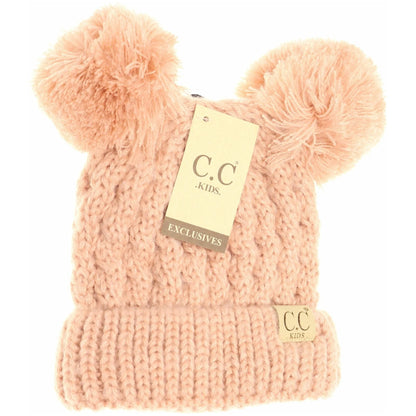 Kids CC Double Pom Beanie {RTS} - Salt Threads