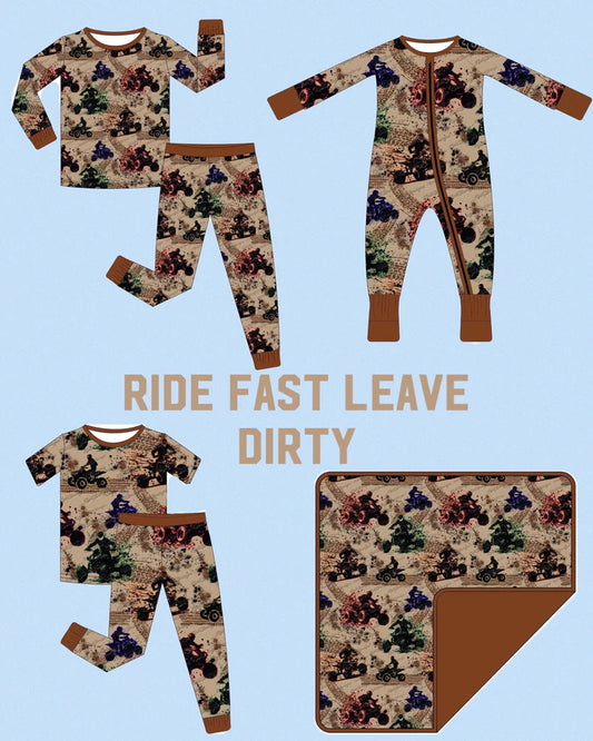 Ride Fast Leave Dirty Bamboo Jammies {RTS}