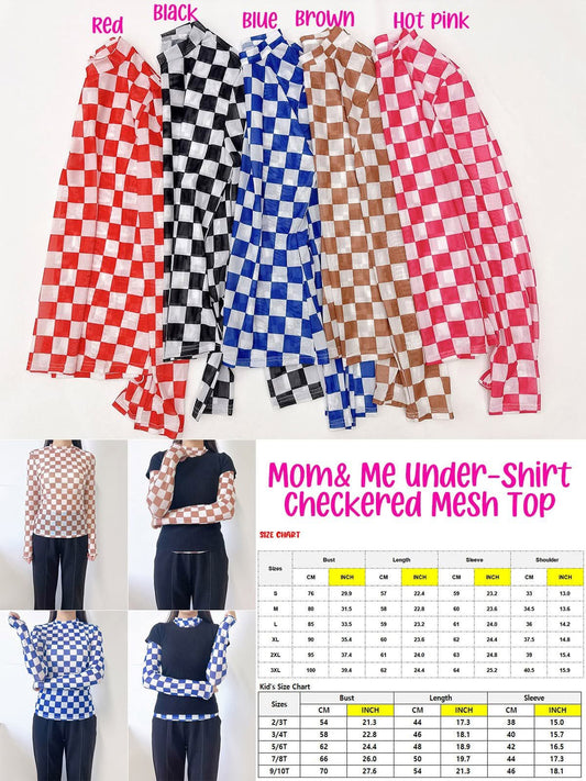 Pre-Order: Mom & Me Checkered Mesh Top