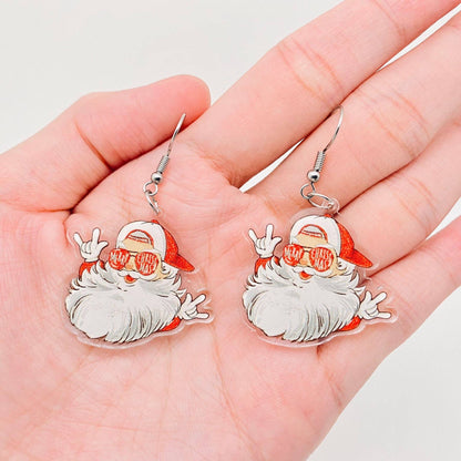 Christmas Jewelry Gift Santa Dangle Earrings