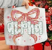 Pre-Order: Custom Coquette Christmas Snowflakes Tee or Crew