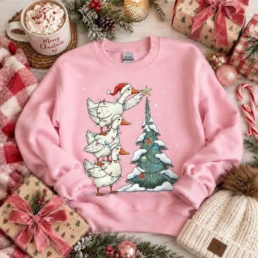 Pre-Order: Stacked Geese Christmas Tee or Crew
