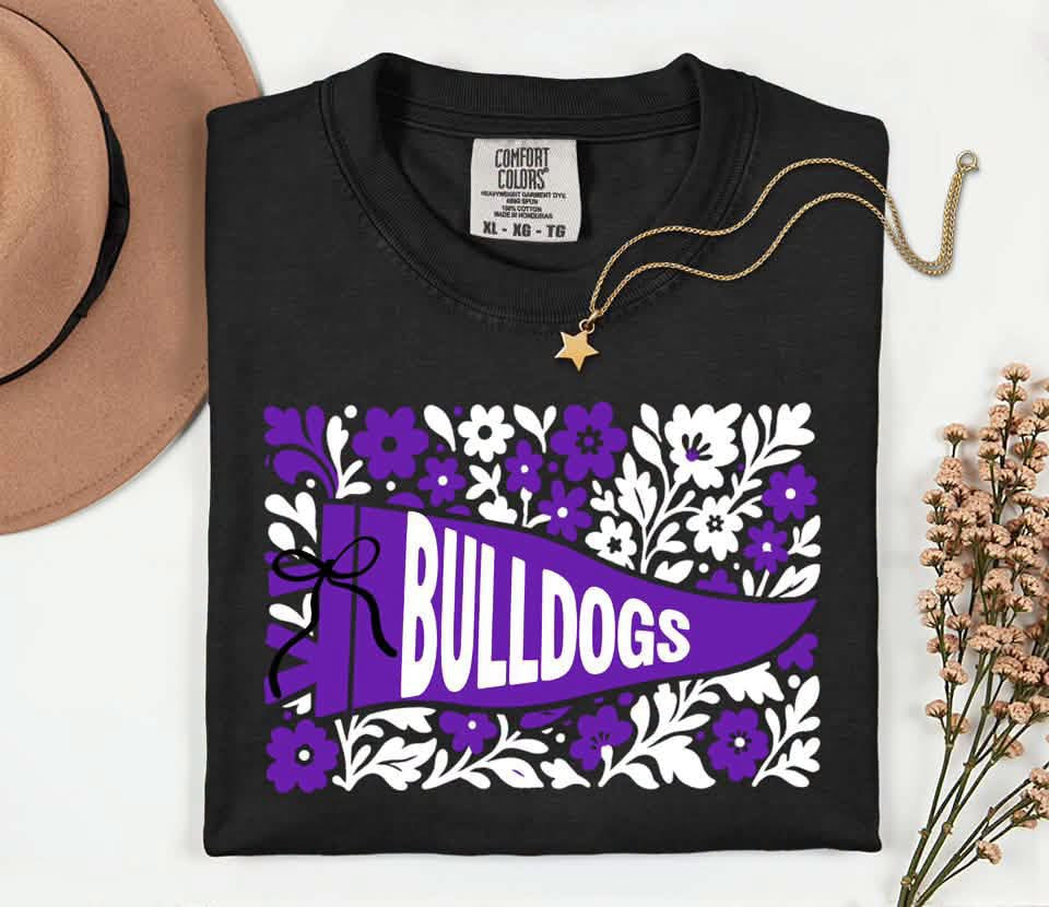 Pre-Order: Custom Floral Mascot Pennant Tee