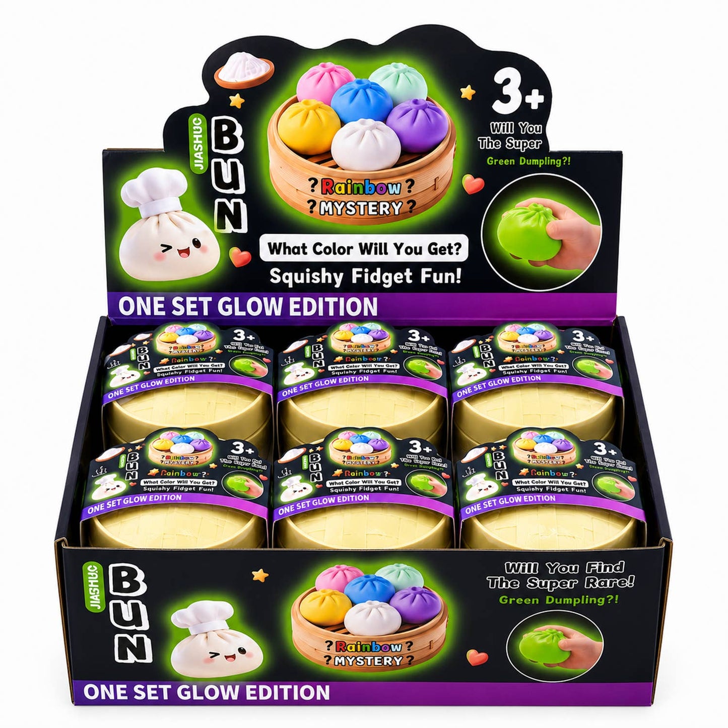 Ready to Ship: Glow-in-the-Dark Dumpling Squishy Mystery