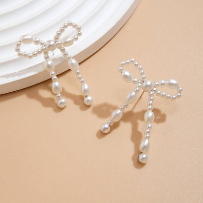 BOW FRENCH TASSEL PEARL EARRINGS {RTS}