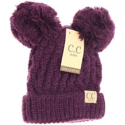 Kids CC Double Pom Beanie {RTS} - Salt Threads
