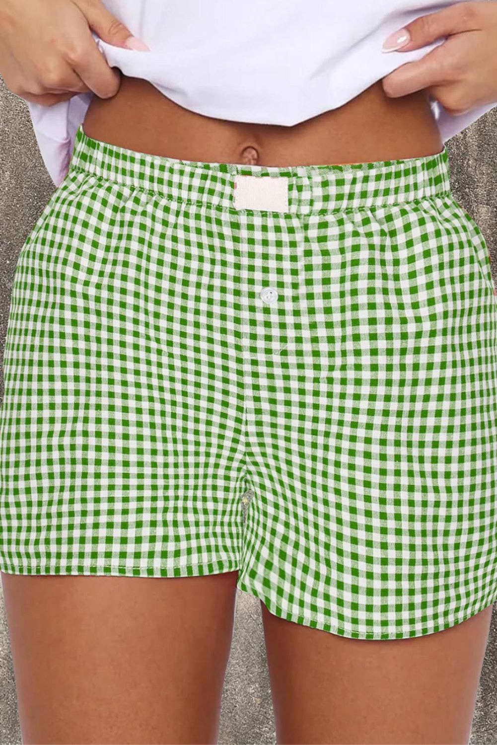 Ready to Ship: Gingham Plaid High Waist Summer Shorts