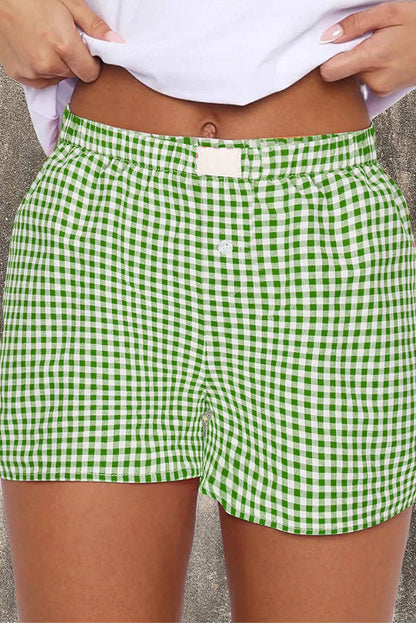 Ready to Ship: Gingham Plaid High Waist Summer Shorts