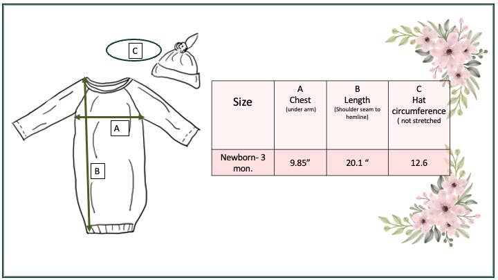 Truck Baby Gown and Hat Set {RTS}