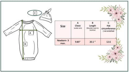 Truck Baby Gown and Hat Set {RTS}