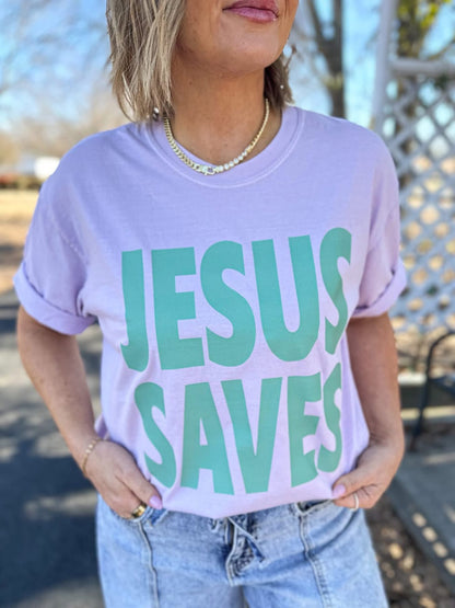 Pre-Order: 🩵💛💜🩷JESUS SAVES 🩷💜💛🩵 - Salt Threads
