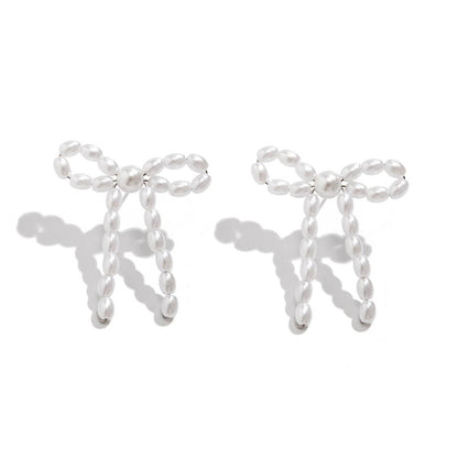 BOW FRENCH TASSEL PEARL EARRINGS {RTS}