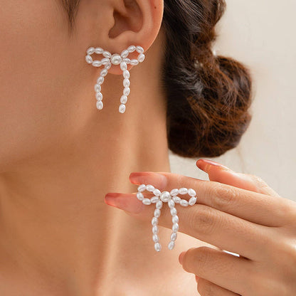 BOW FRENCH TASSEL PEARL EARRINGS {RTS}