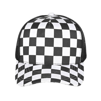 C.C Kids Junior Checkered Pattern Mesh Back Trucker Hat