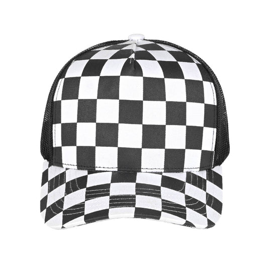 Ready to Ship: C.C Kids Junior Checkered Pattern Mesh Back Trucker Hat - Salt Threads