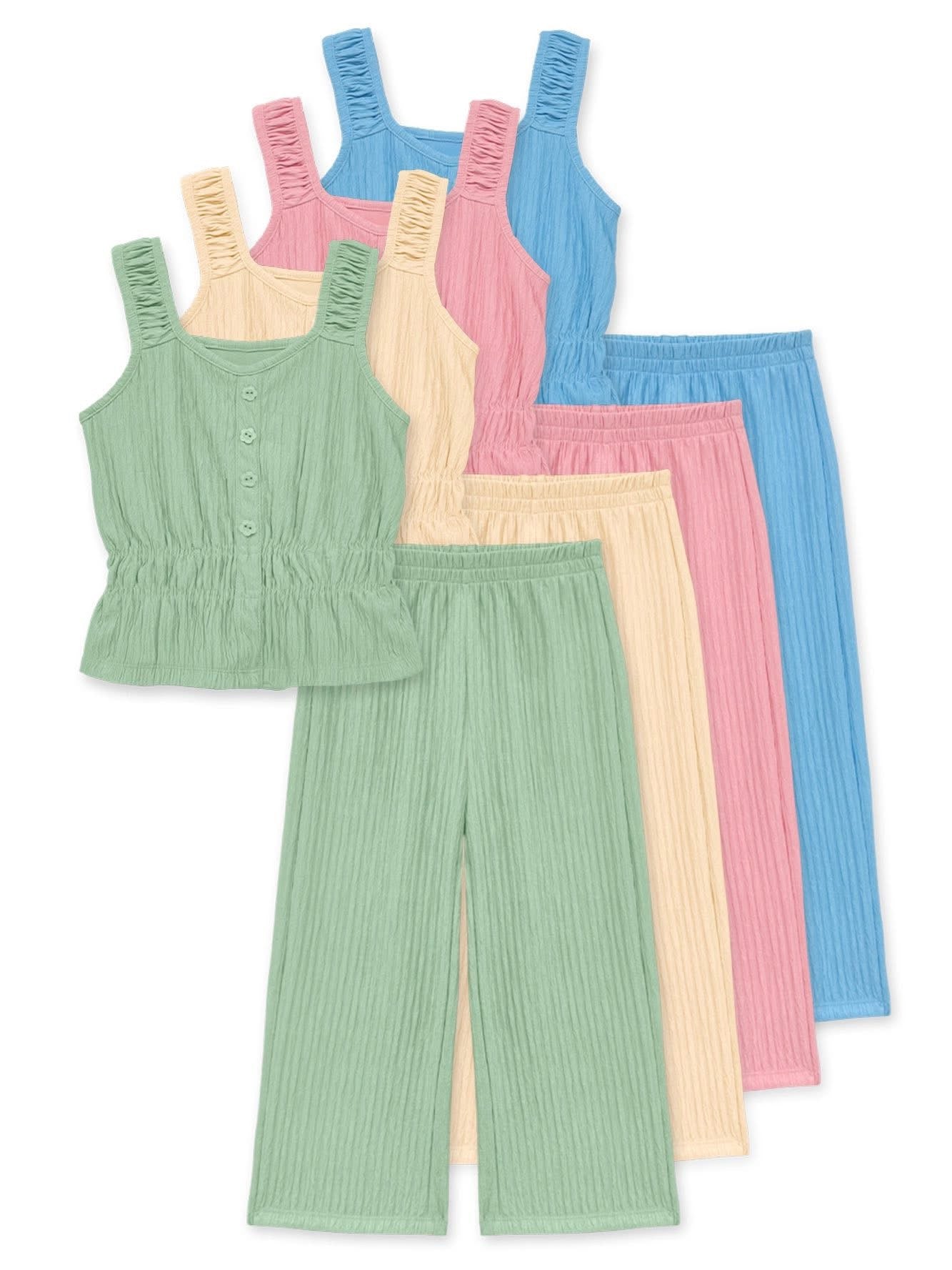 Ready to Ship: Girls Crinkle Pant Set