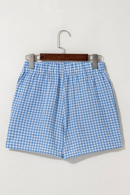 Ready to Ship: Gingham Plaid High Waist Summer Shorts
