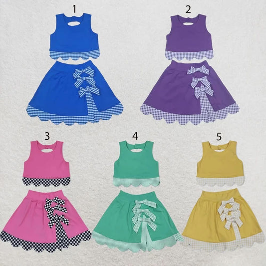 Pre-Order: Scalloped Active Bow Skirt Set