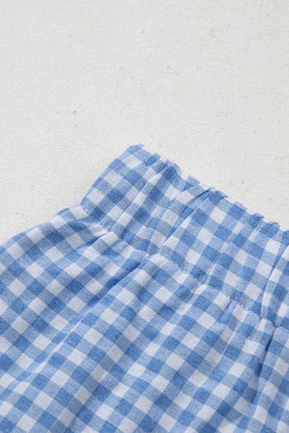 Ready to Ship: Gingham Plaid High Waist Summer Shorts