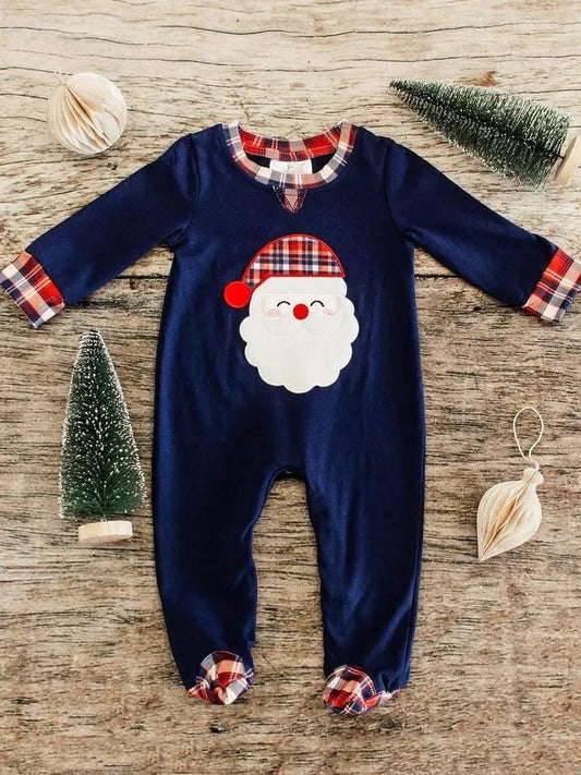 Pre-Order: Navy Plaid Santa