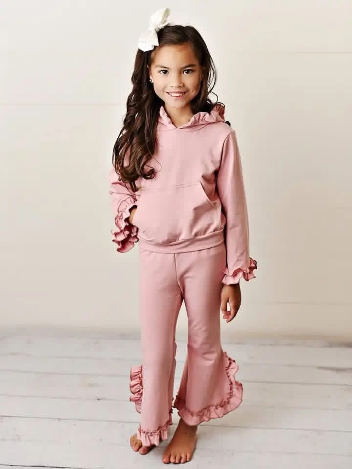 Pre-Order: Hooded Ruffle Pocket Lounge Set
