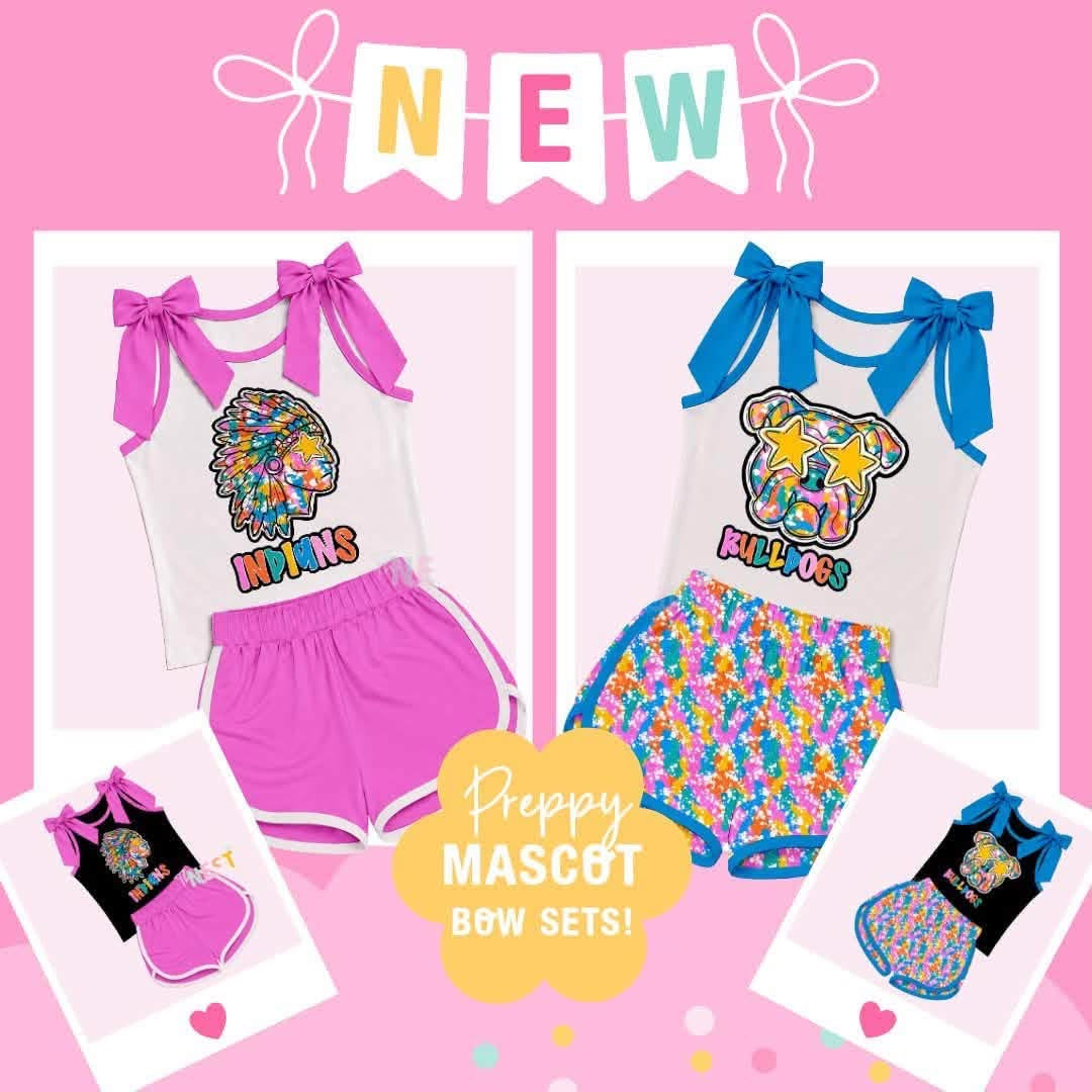 Pre-Order: Preppy Bow Mascot Tank Black Tank Preppy Shorts Panthers