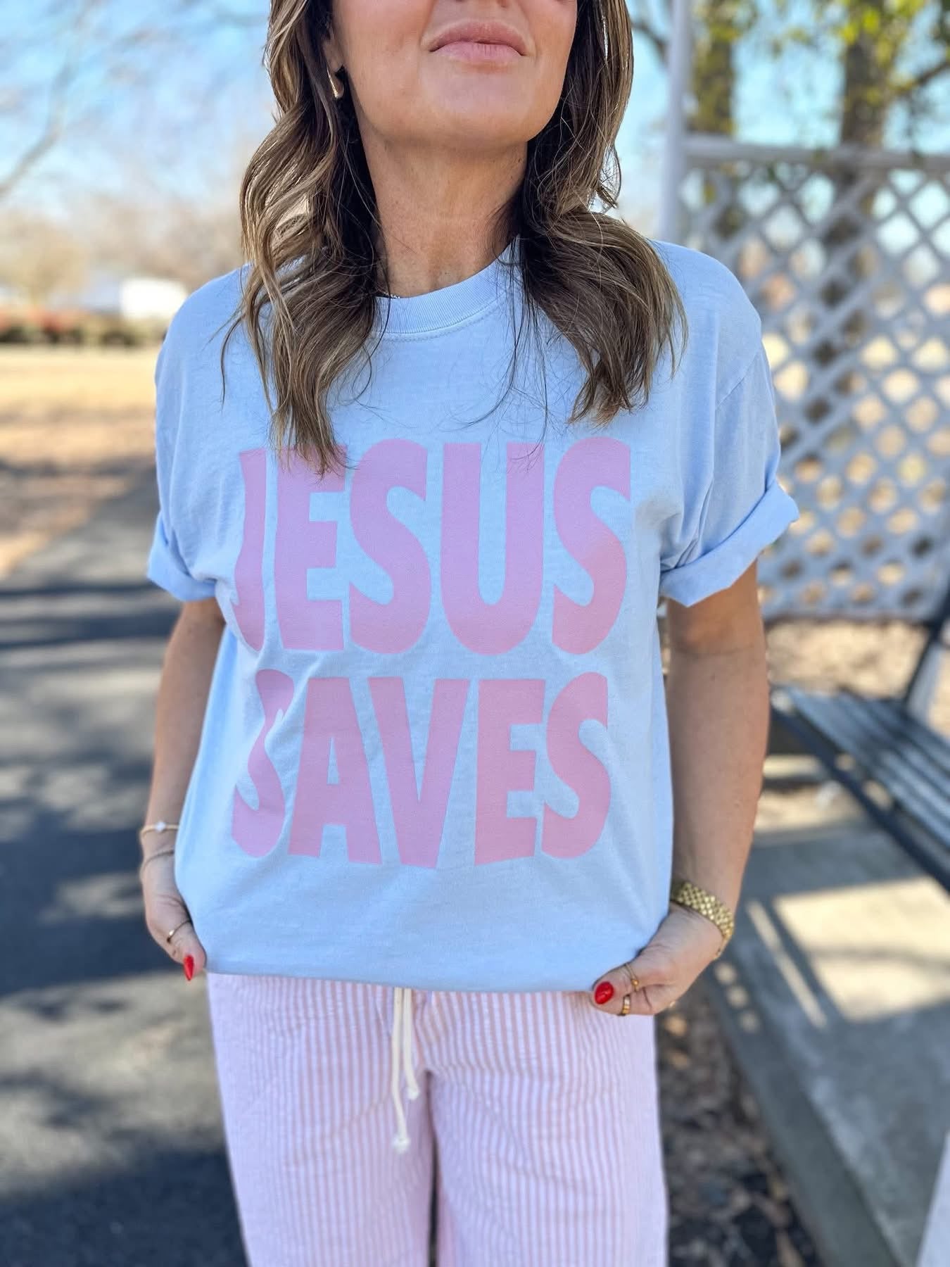 Pre-Order: 🩵💛💜🩷JESUS SAVES 🩷💜💛🩵 - Salt Threads